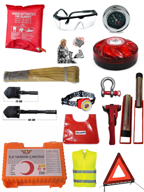 güvenlik ekipmanları ve ilk yardım seti